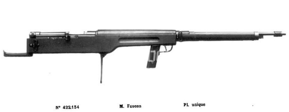 1918년에 프랑스에서 개발된 Faucon Meunier Fusil Équilibré’. 항간에는 Meunier A6를 개조한 것으로 알려져 있지만 A5를 개조한 것이다. 단 2정 밖에 만들어지지 않았다. 1920년까지 테스트를 진행했으나 프랑스군에 채용되지는 못했다. 너무 크고 무거웠는데다가 견착 방식도 일반소총과는 달리 마치 바주카포나 무반동포를 견착하는 어깨 위에 올려서 파지를 해야 했기 때문. 그래도 이게 세계 최초의 반자동 불펍 소총이긴 했다.