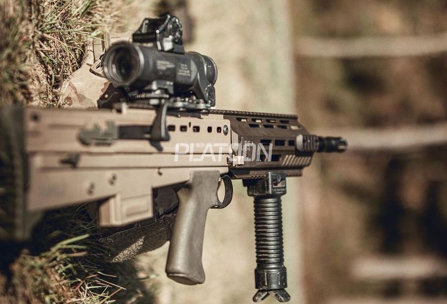 현재 영국군이 운용 중인 제식 광학 조준경인 ELCAN LDS(Lightweight optical Daysight)를 장착하고 있는 SA80A3. LDS는 ELCAN Specter OS 4X를 베이스로 영국 Shield Sights사의 CQS(Closw Quarters BattleSights)를 결합한 형태의 조준경이다. SA80A2에 Daniel Defense사의 레일을 장착하여 운용했던 IW(Individual Weapon)에 기본 지급된 조준경을 그대로 활용하고 있는 셈. ELCAN Specter와 동일한 물건이지만 발광 기능 등, 고장날 우려가 있는 부분들을 제거한 형태로, 사실 이 쪽이 더 신뢰성은 높은 편이다. LDS는 중량 면만 따지자면 SUSAT보다 무겁지만, 20mm 피카니티 레일에 호환된다는 점과, 조작 방식이 훨씬 간단하고 실전 효과도 입등이 되었기에 향후에도 영국군은 LDS를 지속적으로 운용할 듯 보인다. 