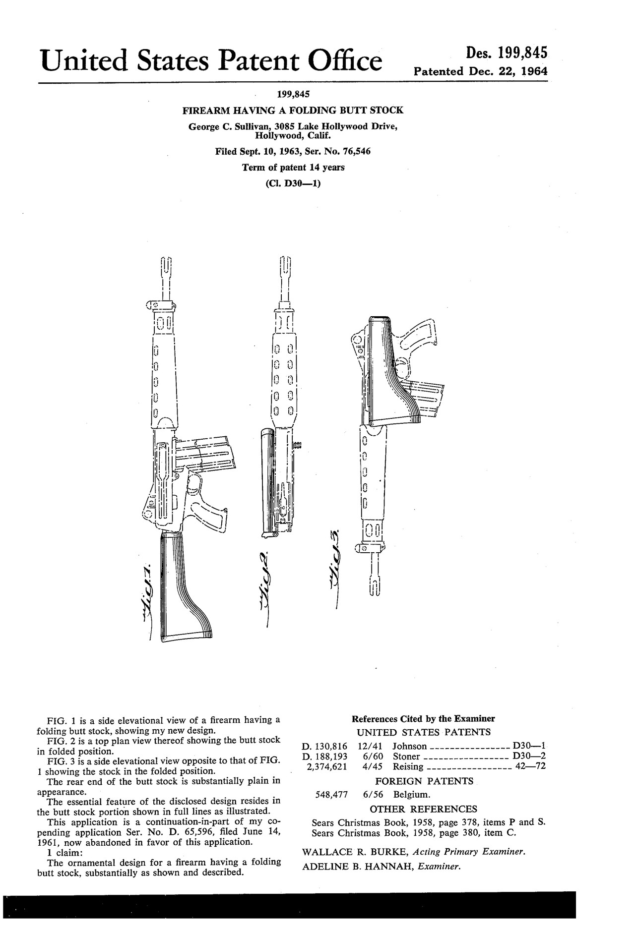 1964년 미 특허청에 출원된 아말라이트 AR-16. 오랜 개발 기간을 거쳐 등장한 이 소총은 미국을 포함한 서구 열강들처럼 공업기반을 갖춘 국가들이 아닌, 신흥국들과 개발도상국에서의 생산을 상정하고 설계가 이루어졌습니다. 철판 프레스 가공을 통한 상하부 총몸, 휴대 편의를 위한 접이식 개머리판, 직동식에 비해 다소 복잡하지만 내구성 면에서 더 우월한 단행정 피스톤 방식에 AR-10과 AR-15에서 지적된 탄창의 내구성 결함을 고려한 스틸제 박스 탄창의 채용 등 획기적인 부분이 많았지만 시제품의 등장이 너무 늦는 바람에 시장진입에 실패하고 맙니다. 